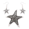 Beautiful Statement Starfish Magnetic Medallion Pendant Earring Set On Claspless Stainless Steel Chain (Starfish)