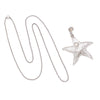 Beautiful Statement Starfish Magnetic Medallion Pendant Earring Set On Claspless Stainless Steel Chain (Starfish)