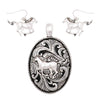 Rosemarie Collections Beautiful Statement Magnetic Horse Medallion Pendant and Earring Set with Free Stainless Steel Chain (Horse)
