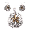Beautiful Statement Magnetic Medallion Pendant With Earrings On Claspless Stainless Steel Chain, 30"