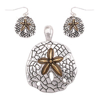 Beautiful Statement Magnetic Medallion Pendant and Earring Set with Free Stainless Steel Chain