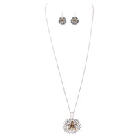 Beautiful Statement Magnetic Medallion Pendant and Earring Set with Free Stainless Steel Chain
