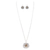 Beautiful Statement Magnetic Medallion Pendant and Earring Set with Free Stainless Steel Chain