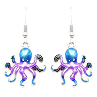 Whimsical Under The Sea Octopus Charm Dangle Earrings