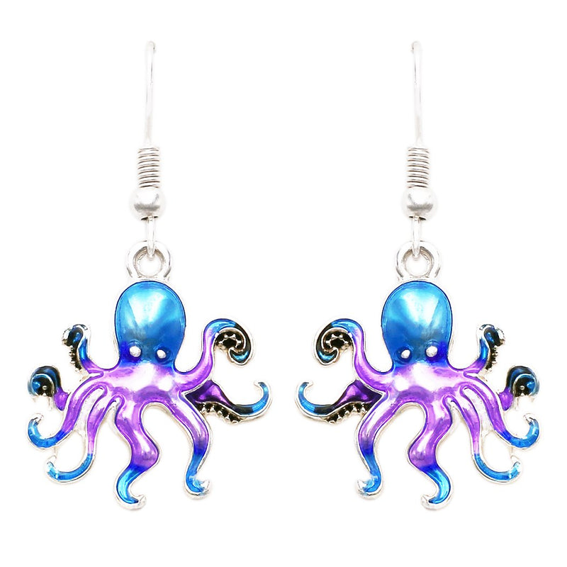 Whimsical Under The Sea Octopus Charm Dangle Earrings
