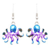 Whimsical Under The Sea Octopus Charm Dangle Earrings, 1.25"