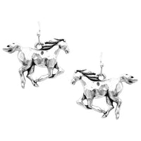 Cowgirl Chic Western Silver Tone Mustang Horse Earrings, 1.12"