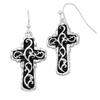 cross studs, cross earrings dangly, dangle earrings, religious gifts, decorative metal scroll cross, scroll pattern with square ends, rosemarie collections, amazon prime, rosemarie religious gifts, cross earrings, St. Patrick's day, holiday jewelry and accessories