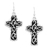 cross studs, cross earrings dangly, dangle earrings, religious gifts, decorative metal scroll cross, scroll pattern with square ends, rosemarie collections, amazon prime, rosemarie religious gifts, cross earrings, St. Patrick's day, holiday jewelry and accessories