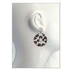 Wild Animal Leopard Print Decorative Seed Bead Hoop Earrings, 2.5"
