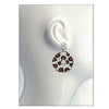 Get Wild Stunning Leopard Spots Animal Pattern Seed Bead Hoop Earrings with Post Backs, 2.5"