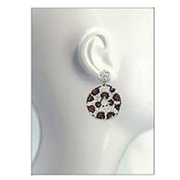 Get Wild Stunning Leopard Spots Animal Pattern Seed Bead Hoop Earrings with Post Backs, 2.5"