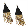 Get Wild Stunning Long Leopard Spots Animal Pattern Seed Bead Fringe Shoulder Duster Earrings, 4.25"