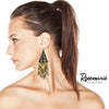 Get Wild Stunning Long Leopard Spots Animal Pattern Seed Bead Fringe Shoulder Duster Earrings, 4.25"