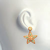 Stunning Decorative Seed Bead Starfish Dangle Earrings, 3"