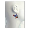 Unique USA Red White and Blue Decorative Seed Bead Patriotic Eagle Dangle Earrings, 2.75" (Fish Wire Hook)