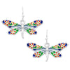 Magical Dragonfly Enamel Dangle Earrings, 1"