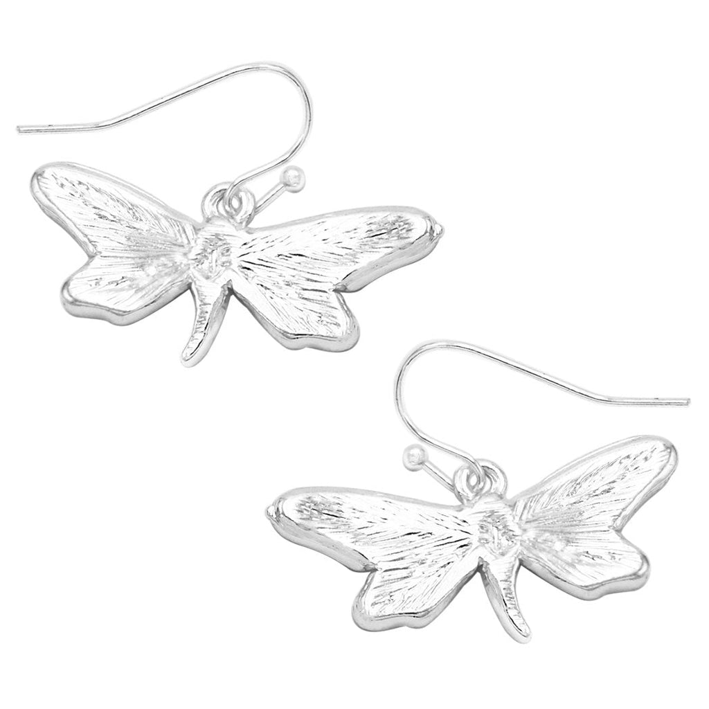 Magical Dragonfly Enamel Dangle Earrings, 1"