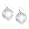 Burnished Metal Hammered Geometric Dangle Earrings, 1.5" (Silver Tone)