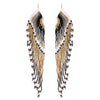 Extra Long Peyote Stitch Seed Bead Fringe Shoulder Duster Earrings, 7"