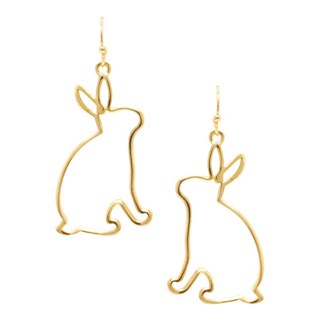 Easter Holiday Fun Bunny Rabbit Outline Dangle Earrings, 2