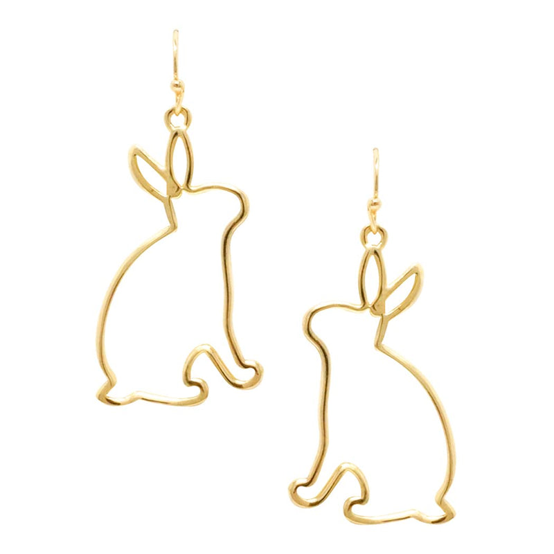 Easter Holiday Fun Bunny Rabbit Outline Dangle Earrings, 2