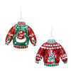 Whimsical Christmas Holiday Themed Fun Glitter Enamel Dangle Earrings, 1.25"-1.5" (Ugly Christmas Sweater)