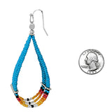 Colorful Chic Western Inspired Seed Bead Hoop Earrings, 3