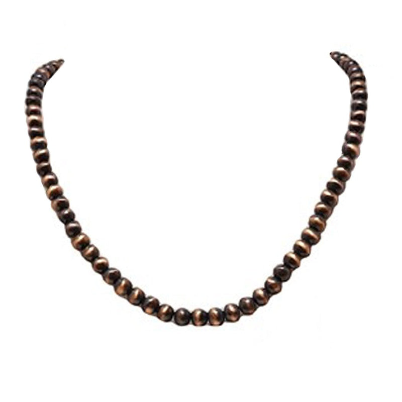 Stunning Metallic Bead Strand Necklace, 16"-19" with 3" Extender (Burnished Copper)