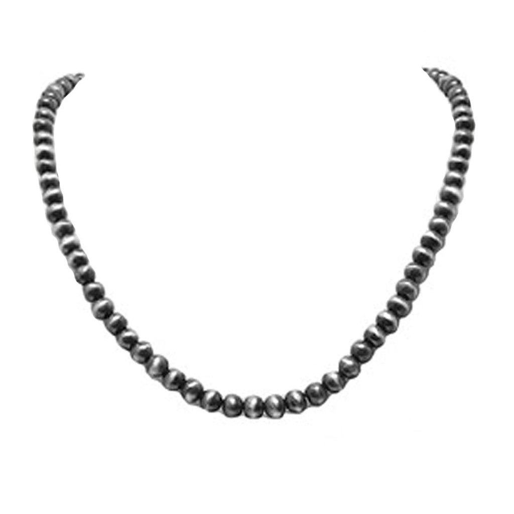 Stunning Metallic Bead Strand Necklace, 16"-19" with 3" Extender (Metallic Grey Silver)