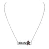 Whimsical Christmas Holiday Bar Pendant Charm Necklace, 16"+3" Extender (Holly Jolly Gingerbread Man Silver Tone)