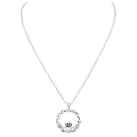 Silver Tone St Patrick's Day Irish Claddagh Pendant Necklace, 18"+3" Extender