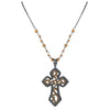 Stunning Vintage Vibes Crystal Rhinestone Christian Passion Cross Pendant Necklace, 18"+3" Extender