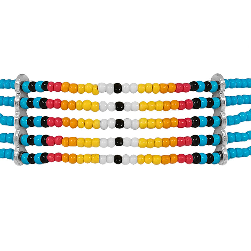 Statement Chic Western Seed Bead Choker Necklace, 12"+ 3" Extender