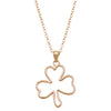 Lucky St Patrick's Day Gold Tone Irish Shamrock Outline Pendant Necklace, 18"+ 3" Extender