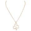 Lucky St Patrick's Day Gold Tone Irish Shamrock Outline Pendant Necklace, 18"+ 3" Extender