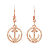 Anchor Charm with Tassel Two Tone Long Pendant Necklace and Earring Set