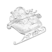 Colorful Glitter Enamel Christmas Holiday Brooch, 2" (Santa's Sleigh)