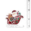 Colorful Glitter Enamel Christmas Holiday Brooch, 2" (Santa's Sleigh)
