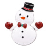 Colorful Glitter Enamel Christmas Holiday Brooch, 2" (Snowman)