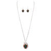 Statement Rustic Sea Life Turtle Life is Good Pendant Necklace and Earring Jewelry Gift Set