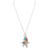 Starfish Charm Beach Pendant Long Necklace Earrings Set