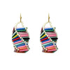 Statement Geometric Rainbow Seed Bead Necklace And Earrings Gift Set, 18"+ 3" Extender