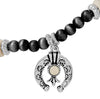 Cowgirl Glam Western Squash Blossom Charm Metallic Bead Ankle Bracelet Anklet, 9"+2" Extender (Natural White Howlite)