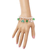 Stunning Silver Tone St Patrick's Day Good Luck Charm Toggle Clasp Bracelet, 7"-7.5"