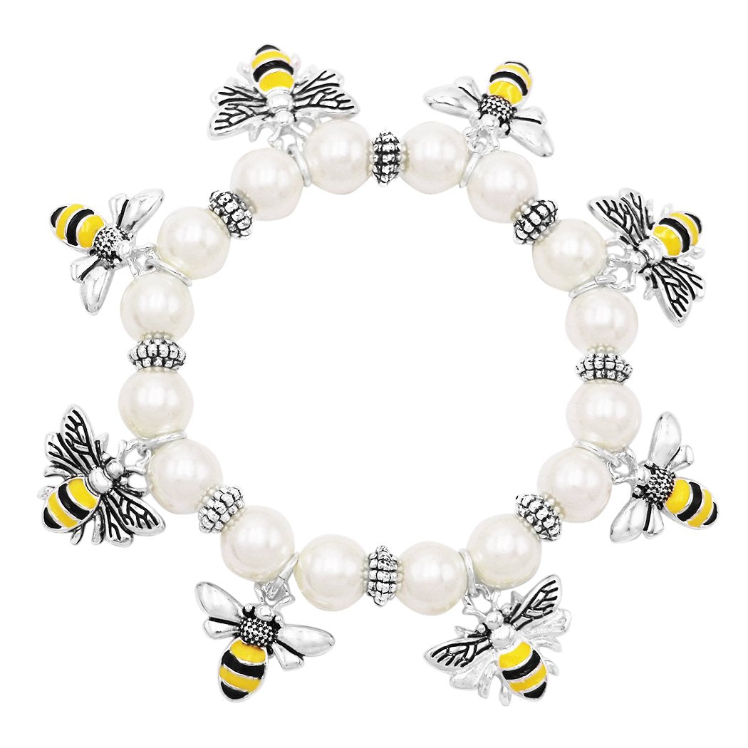 Sparkling Bee Charm Bracelet Set