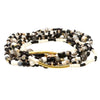 Chic Set Of 7 Stacking Black And White Beaded Stretch Bracelets, 2.25"