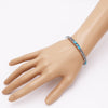 Western Style Semi Precious Turquoise Howlite Stone Dainty Stacking Stretch Bracelet, 7" (Feather Band)