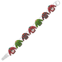 Colorful Enamel Christmas Charms Holiday Magnetic Clasp Bracelet, 7" (Ugly Christmas Sweater)