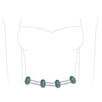 Rosemarie & Jubalee Cowgirl Chic Statement Western Burnished Silver Tone Conchos With Turquoise Howlite Stone On Link Chain Plus Size Belt, 49-59"